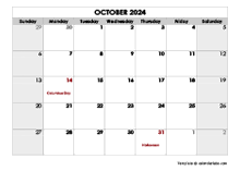 October 2024 Printable Calendar