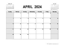 Printable April 2024 Calendar PDF