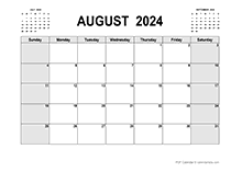 Printable August 2024 Calendar PDF
