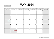 Printable May 2024 Calendar PDF
