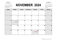 Printable November 2024 Calendar PDF