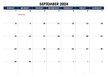 September 2024 Blank Calendar