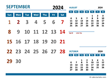 September 2024 Excel Calendar with Holidays