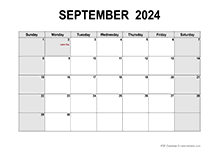 September 2024 PDF Calendar
