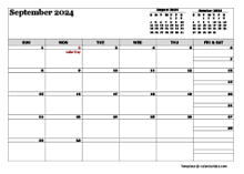September 2024 Calendar Word