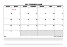 September 2024 Planner Excel
