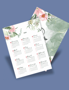 Small Floral Pocket Calendar 2024