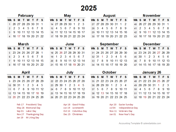 2025 Accounting Period Calendar 4-4-5 - Free Printable Templates
