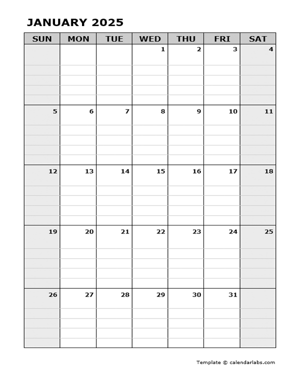 2025 Blank Daily Planner - Free Printable Templates