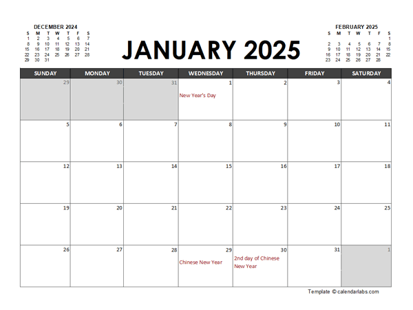 2025 Calendar Planner Malaysia Excel