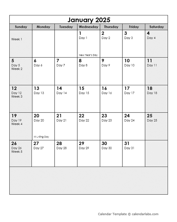 2025 Calendar With Julian Dates