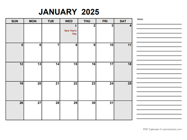 2025 Calendar with UAE Holidays PDF
