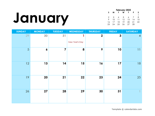 2025 Canada Monthly Calendar Colorful Design