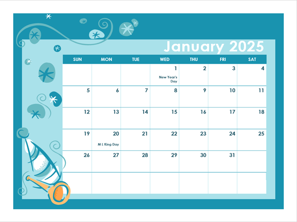 2025 Calendar Template In Colorful Design