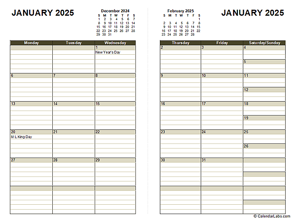 2025 Diary Planner Template