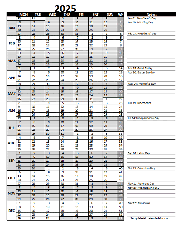 Free 2025 Excel Calendar For Project Management