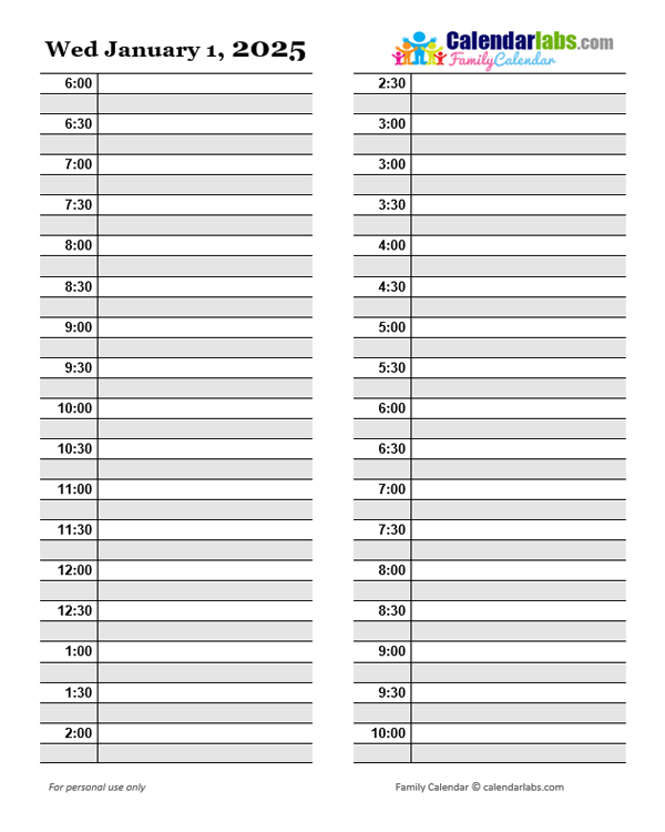 2025 Daily Planner Template