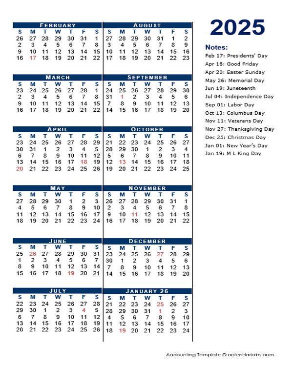 2025 Fiscal Period Calendar 4-4-5
