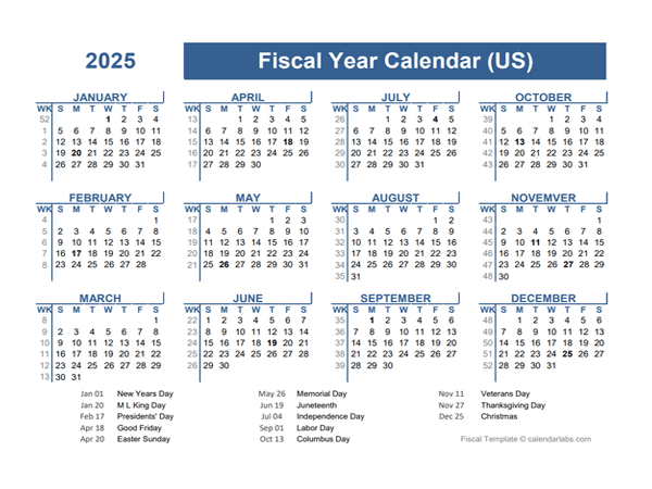 2025-2026 Fiscal Planner USA