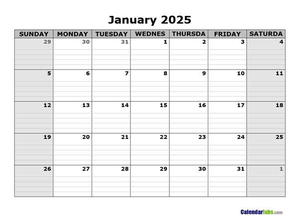 2025 Free Blank Calendar - Free Printable Templates