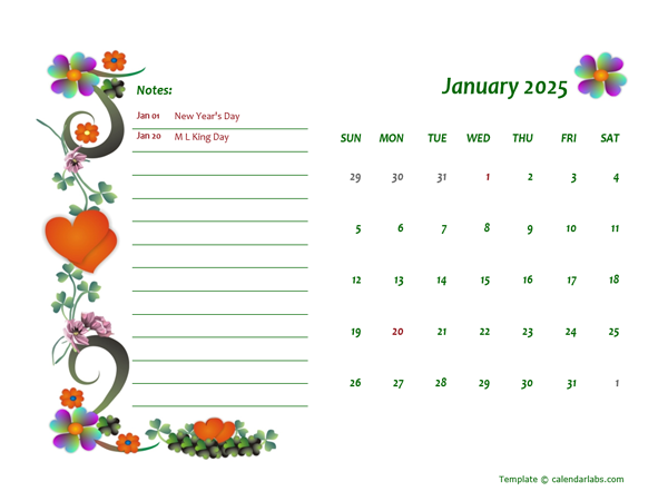 2025 Free Monthly Printable Calendar