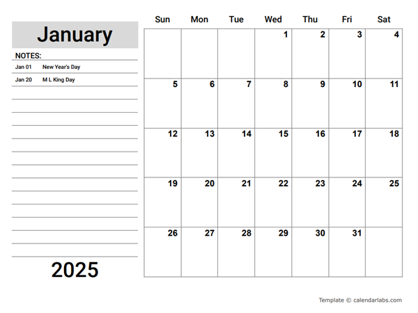 2025 Google Docs Planner With Holidays - Free Printable Templates