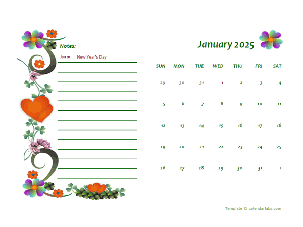 2025 Ireland Calendar Free Printable Template