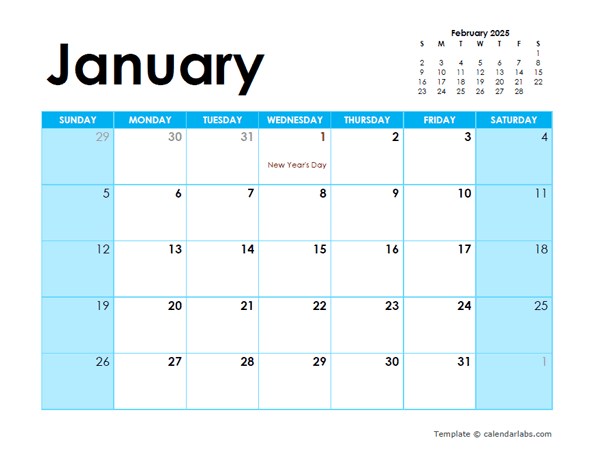 2025 Ireland Monthly Calendar Colorful Design
