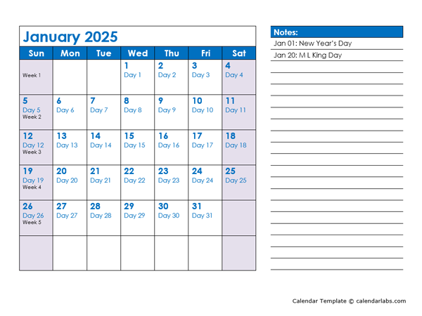 2025 Julian Date Calendar - Free Printable Templates