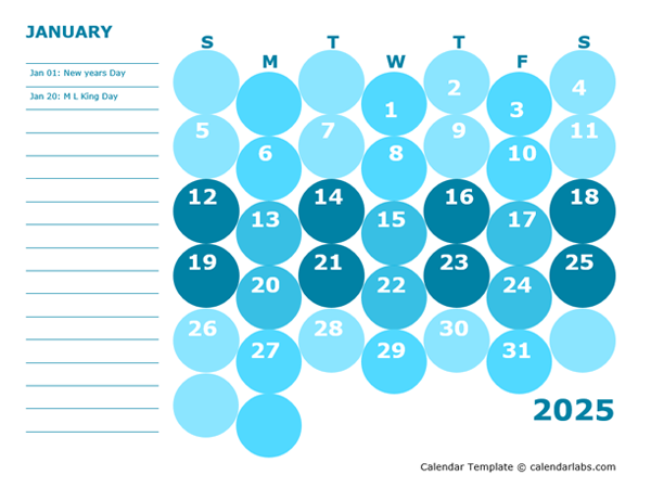 2025 Kids Monthly Calendar Colorful