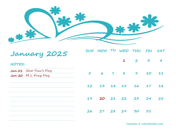 2025 Monthly Kids Calendar Template Design