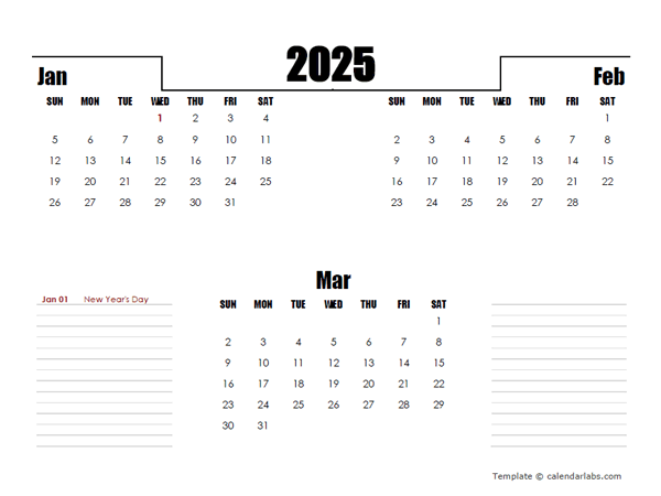 2025 Netherlands Quarterly Planner Template