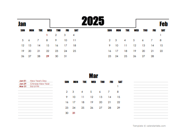 2025 Philippines Quarterly Planner Template