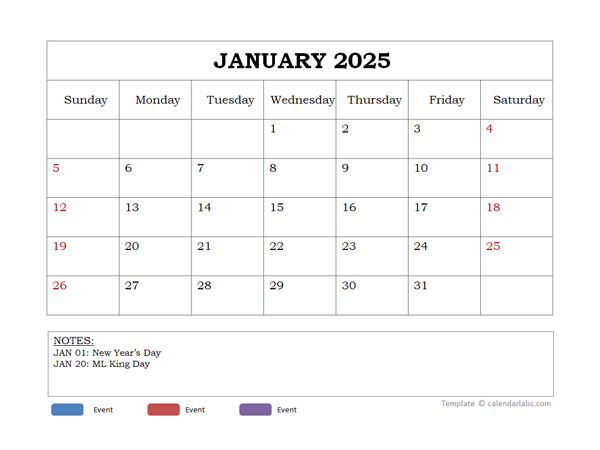 2025 Powerpoint Calendar Template