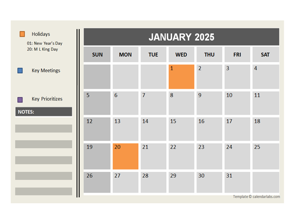 2025 Powerpoint Calendar With Holidays