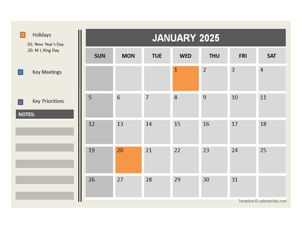 2025 Powerpoint Calendar With Holidays Free Printable Templates