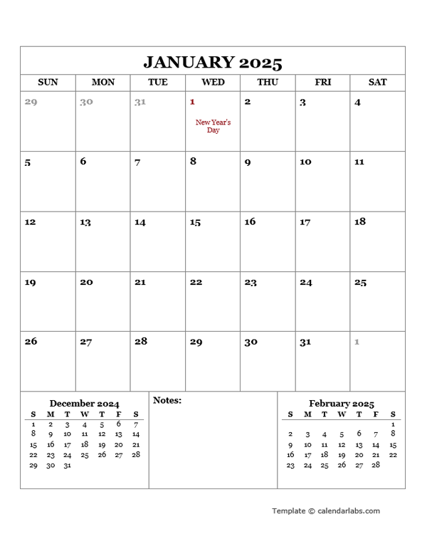 2025 Printable Calendar with Canada Holidays