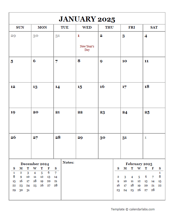 2025 Printable Calendar with Thailand Holidays