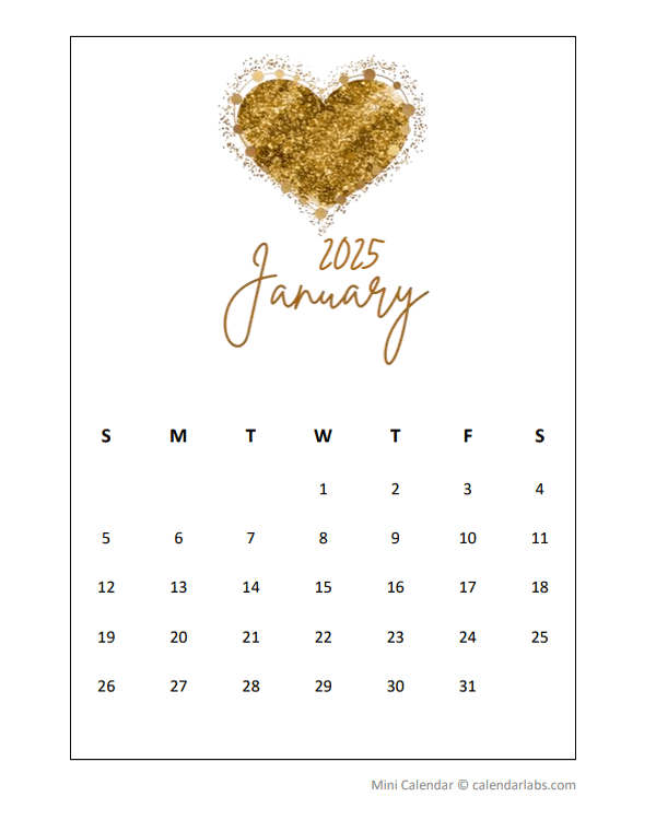 2025 Printable Mini Wallet Calendar