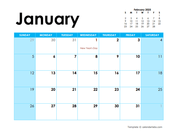 2025 UAE Monthly Calendar Colorful Design