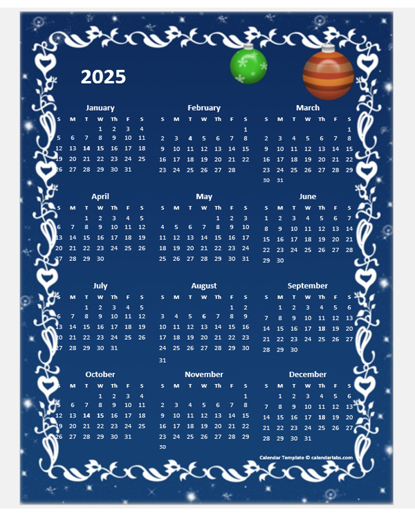 2025 Yearly Calendar Design Template
