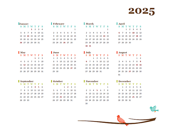 2025 Yearly India Calendar Design Template