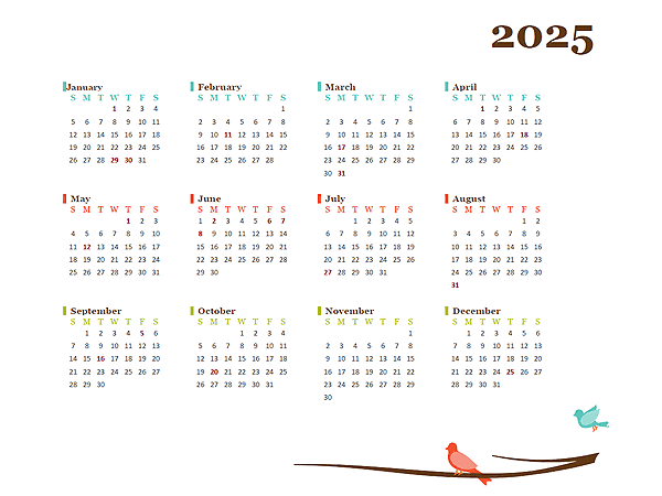 2025 Yearly Malaysia Calendar Design Template