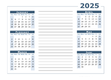 2025 Blank Two Page Calendar Template For 2025