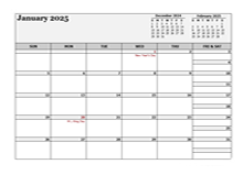 2025 Monthly Planner Template Landscape