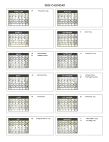 2025 Accounting Close Calendar 4-4-5