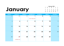 2025 Australia Monthly Calendar Colorful Design