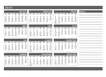 2025 Blank 12 Month Calendar In One Page