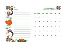 2025 Blank Calendar Design Template