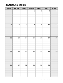 2025 Blank Daily Planner